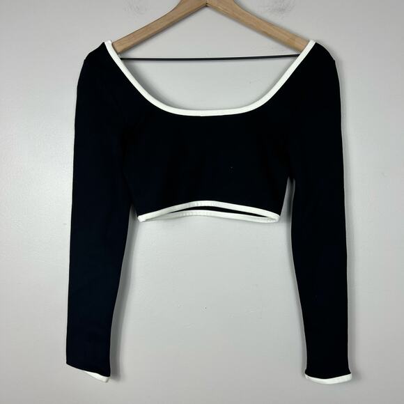 STAUD Black and White Long Sleeve Top - Picture 8 of 8